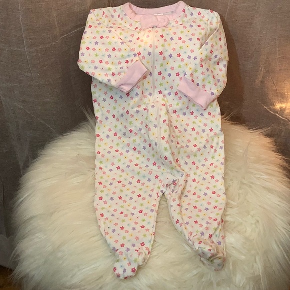 🌸Gerber baby 0-3m Flowered soft cotton Jammie - Picture 2 of 4